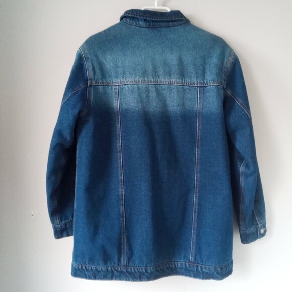 Suko jeans sherpa lined ombre denim jacket/coat size medium - Picture 2 of 8